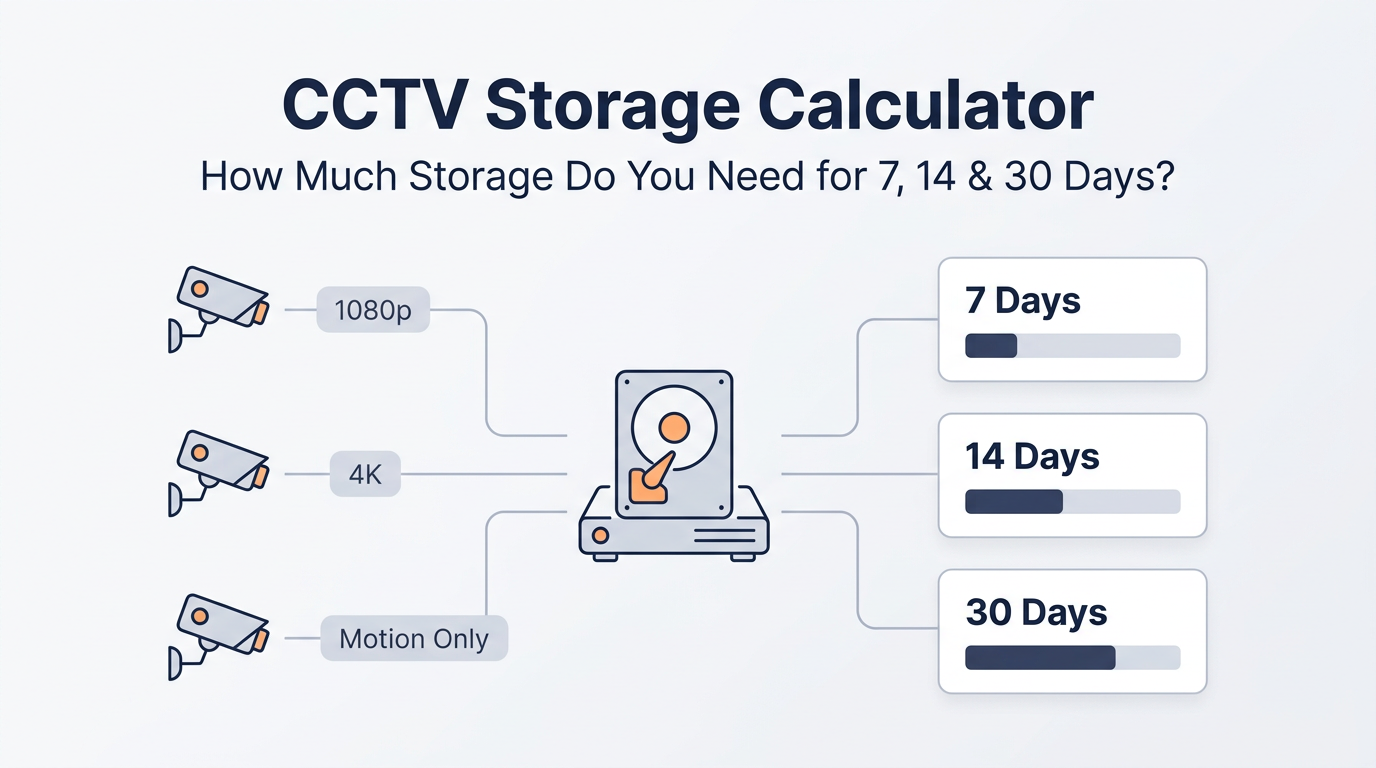 CCTV storage calculator (How much storage for 7, 14, 30 days?)