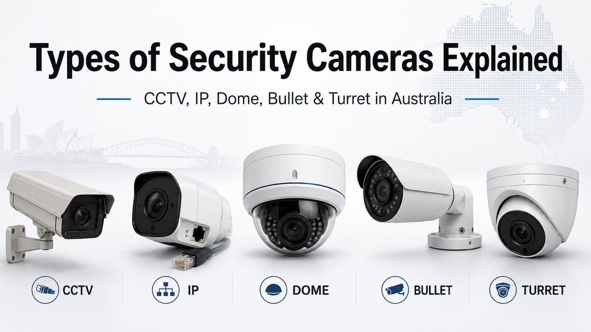 Types of Security Cameras Explained: CCTV, IP, Dome, Bullet and Turret in Australia