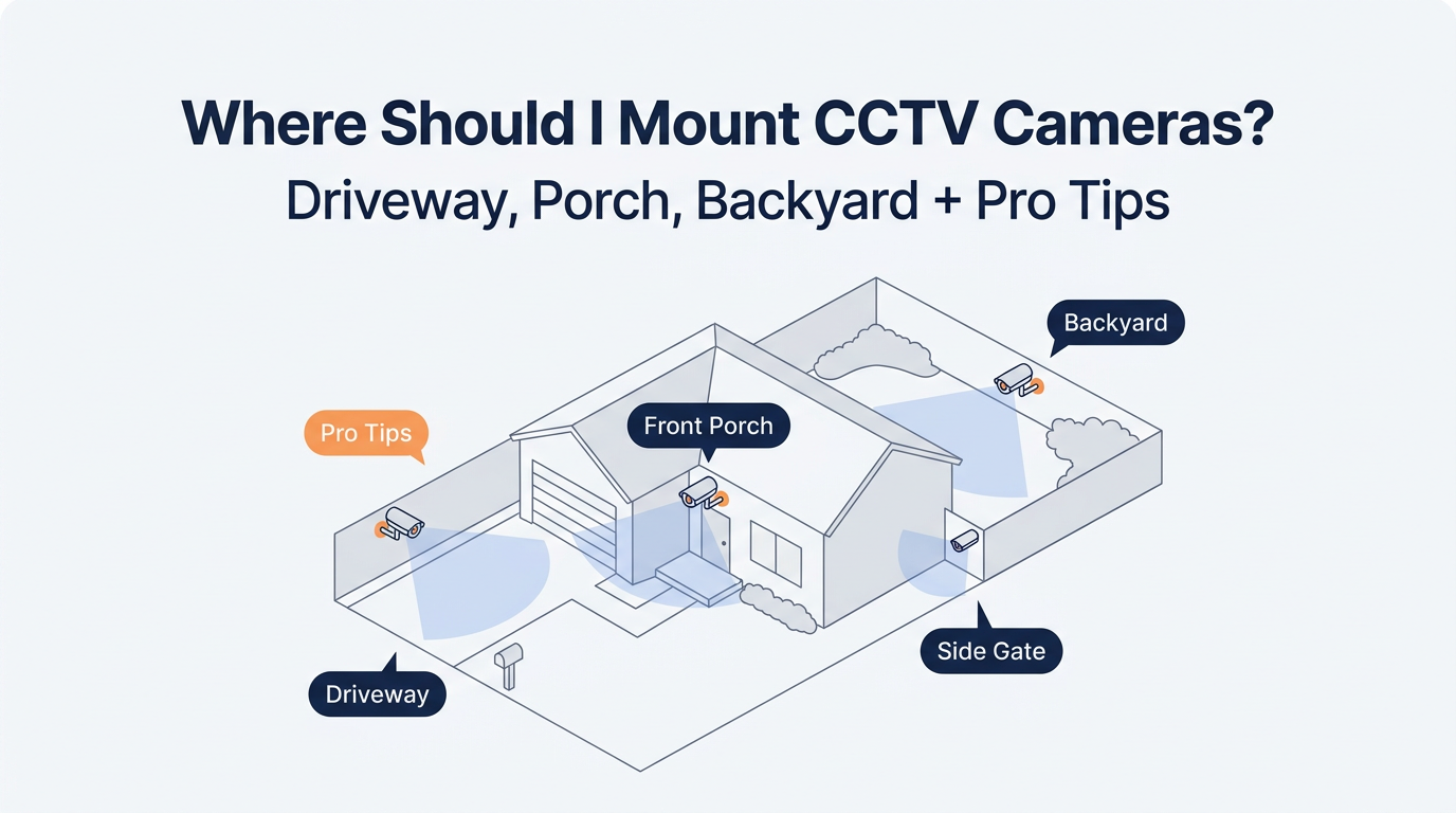 Where Should I Mount CCTV Cameras? (Driveway, Porch, Backyard + Pro Tips)