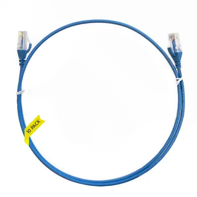 4Cabling 0.5m CAT6 Ultra-Thin LSZH Ethernet Cable – 10 Pack, Blue, 28AWG, 100% Copper, AS/CA S008 Certified