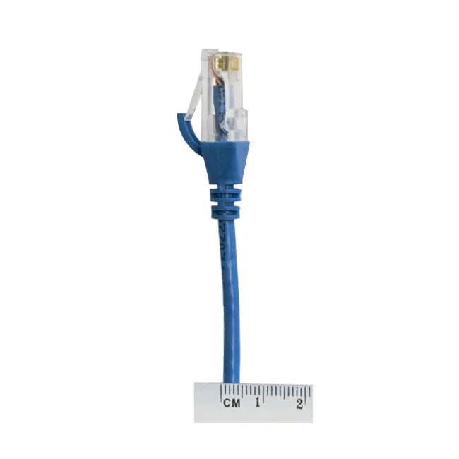 4Cabling 0.15m CAT6 Ultra-Thin LSZH Ethernet Network Cable | Blue, 28AWG RJ45 Patch Lead