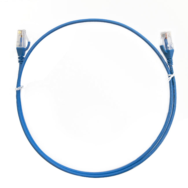 4Cabling 0.15m CAT6 Ultra-Thin LSZH Ethernet Network Cable | Blue, 28AWG RJ45 Patch Lead