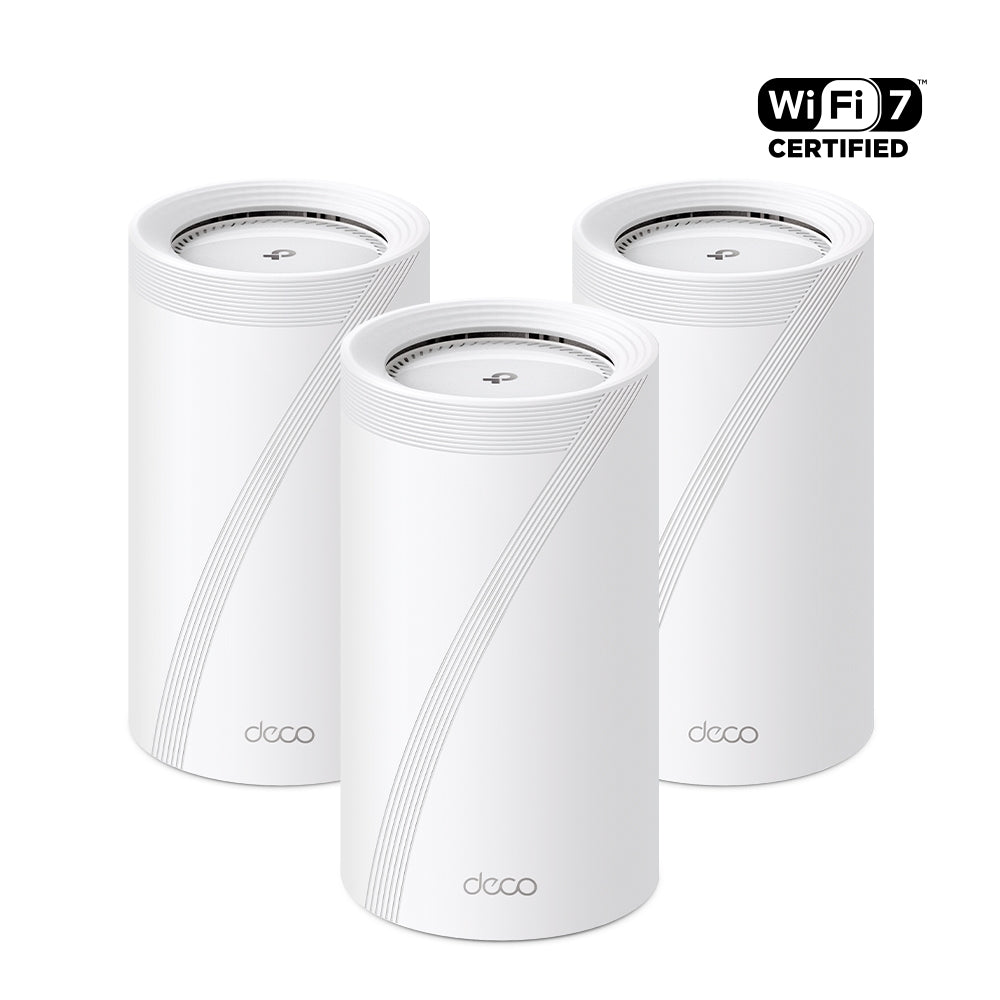 TP-Link Deco BE85 (3-Pack) BE22000 Tri-Band Whole Home Mesh Wi-Fi 7 System | 22Gbps, 10G Ports, MLO, 6GHz - CCTV Importers