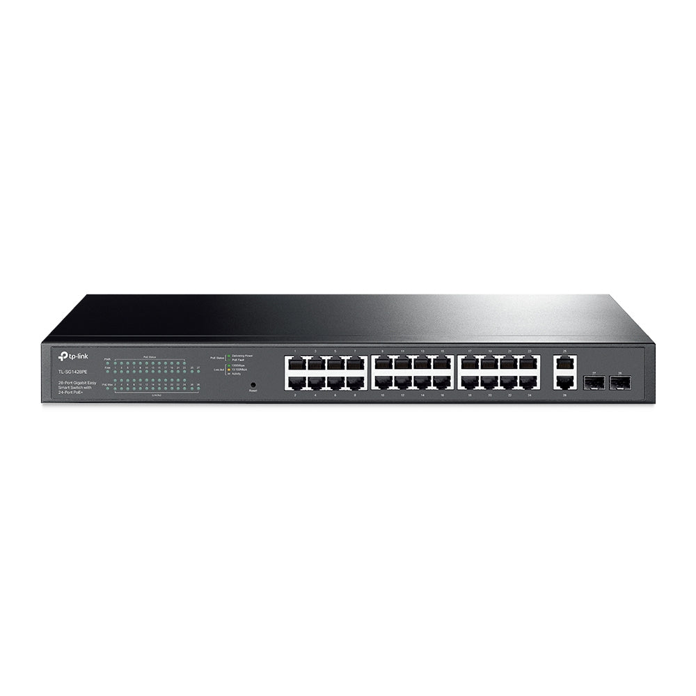 TP-Link TL-SG1428PE 28-Port Gigabit Easy Smart Switch with 24-Port PoE+ | 250W PoE Budget, Intelligent Power Management, Ideal for Surveillance