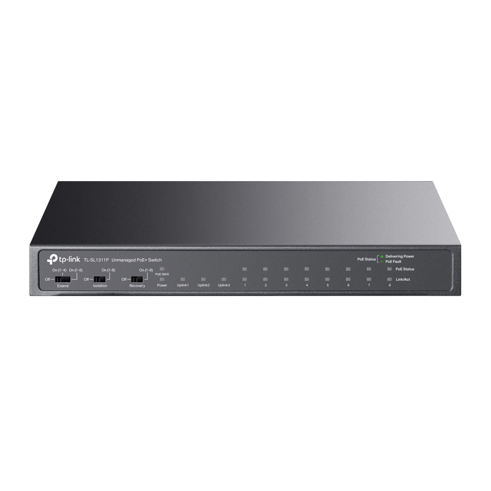 TP-Link TL-SL1311P 8-Port 10/100Mbps + 3-Port Gigabit Desktop PoE+ Switch | Efficient Power & Connectivity for Business Networks