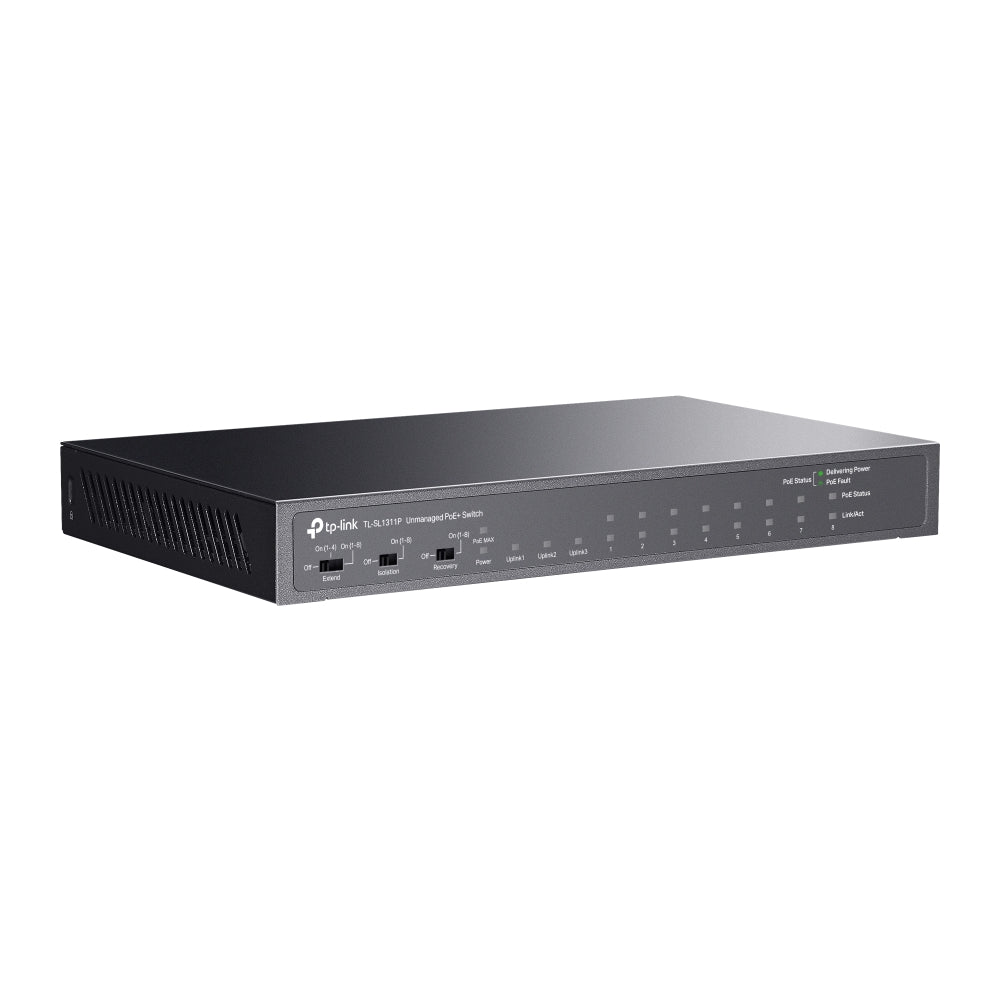TP-Link TL-SL1311P 8-Port 10/100Mbps + 3-Port Gigabit Desktop PoE+ Switch | Efficient Power & Connectivity for Business Networks
