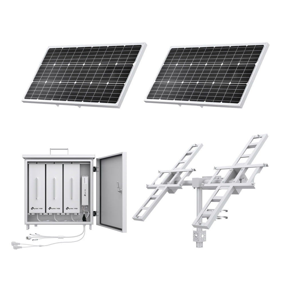 TP‑Link VIGI SP18090 Intelligent Solar Power Supply System | 180 W Dual Panels + 93.6 Ah Battery | MPPT & Aux Heating