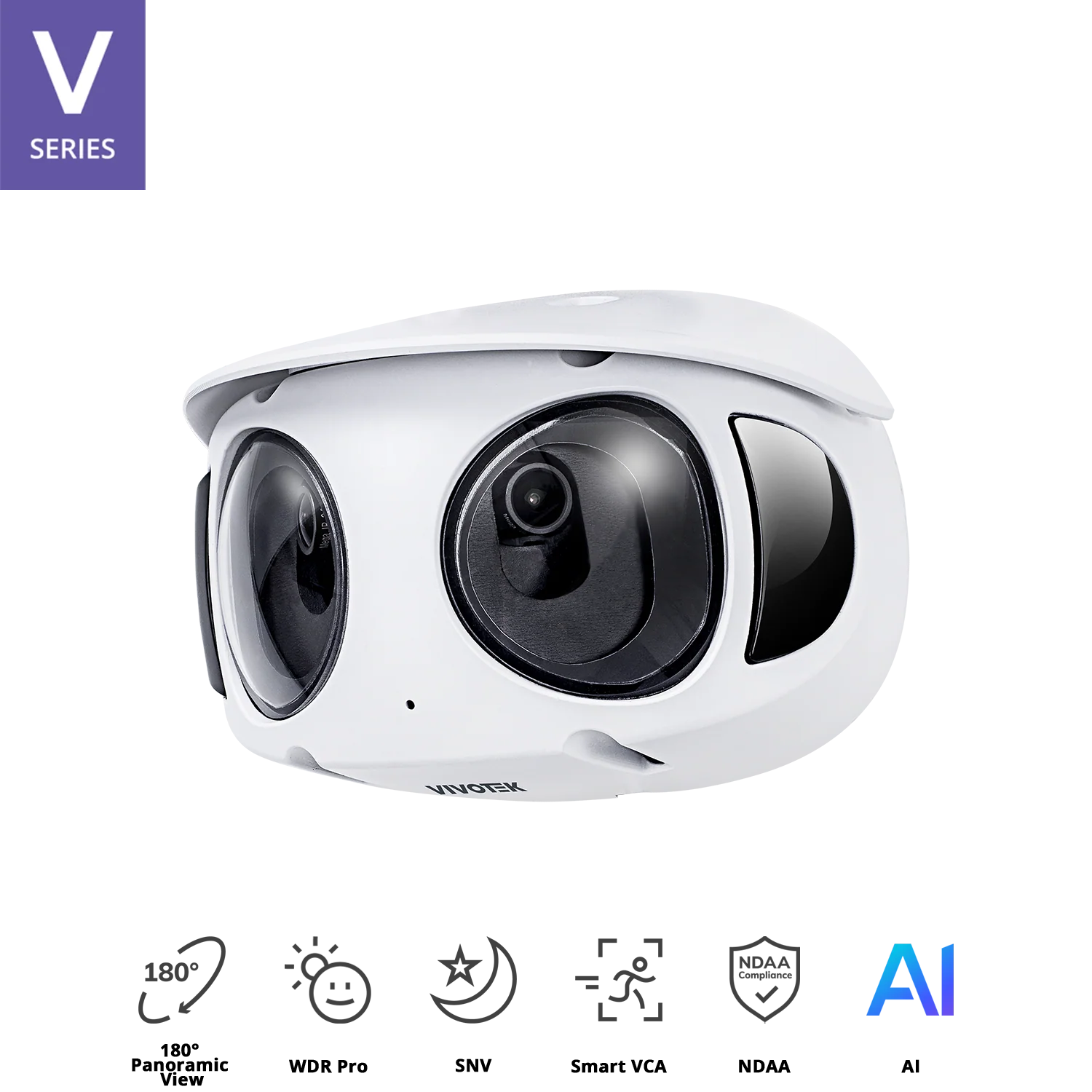 VIVOTEK MS9390-EHV-v2 8MP Multi-Sensor 180° Panoramic Network Camera with IR, WDR Pro, SNV & AI Analytics