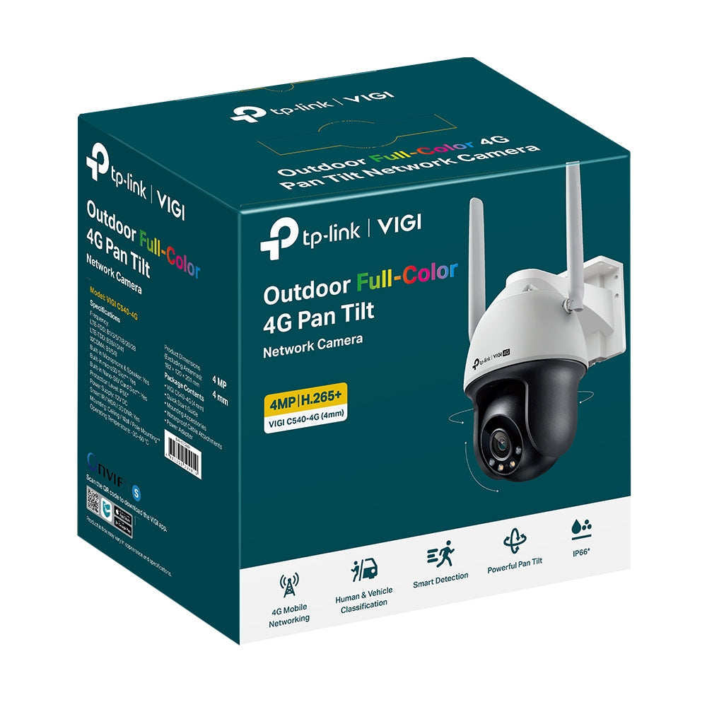 Tp-Link VIGI C540-4G 4MP Outdoor Full-Colour 4G Pan Tilt Network Camera 4mm Lens