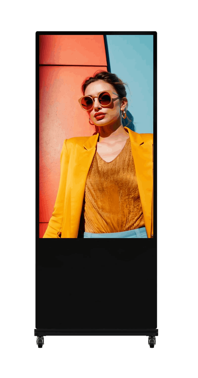 Hikvision DS-D6055UN-D/S 55" 4K UHD Slim Floor Standing Digital Signage Display | Android 13 Digital Advertising Kiosk