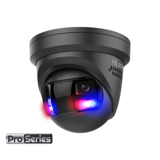 HiLook IPC-T289PH-MU/SL 8MP 4K Outdoor 180° Panoramic Turret All-in-One Camera with Dual IR, Smart Hybrid Light, Mic, and IP67 CCTV