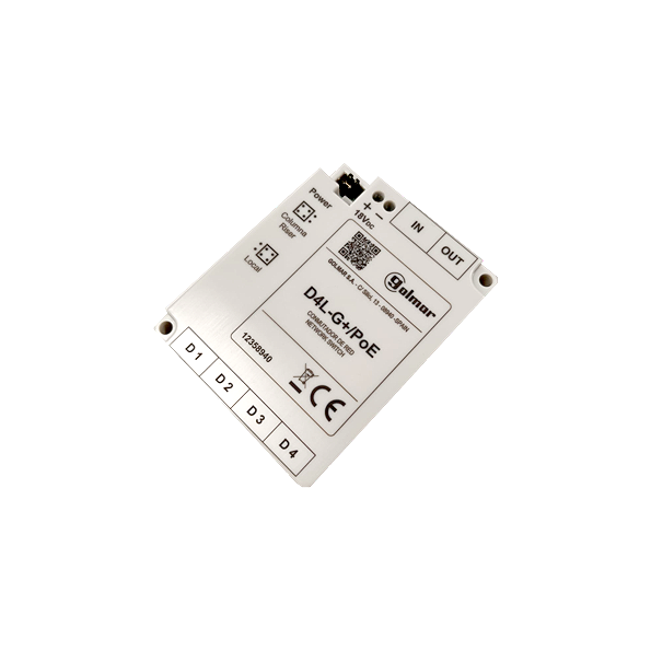 Golmar GL-D4L/G+ PoE Distributor – 4-Port Output Switch for G+ IP Systems with 18VDC Power Supply Compatibility