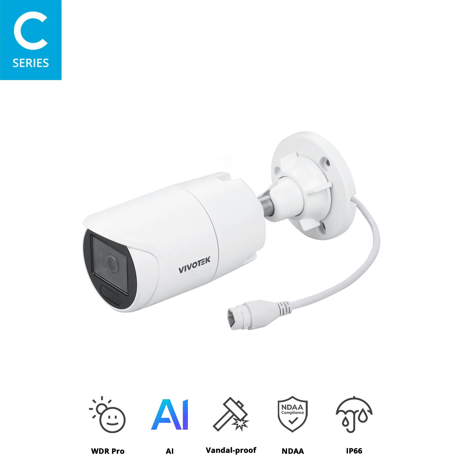 VIVOTEK IB9383-HV 5MP Bullet Network Camera – AI-Powered Smart VCA, WDR Pro, 30fps, IP66 & IK10