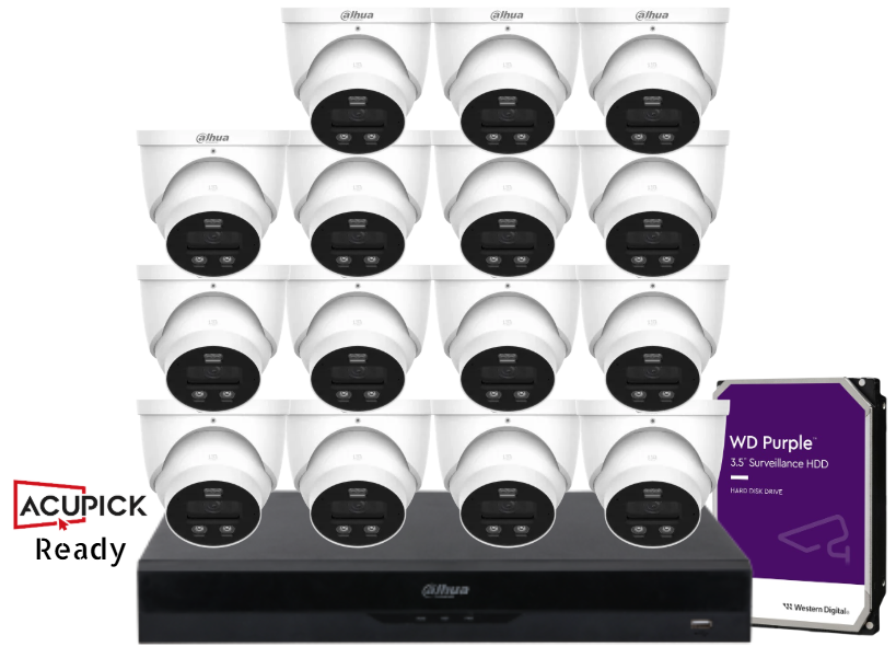 Dahua AcuPick Ready 8MP Starlight CCTV Kit – DH-IPC-HDW3867EM-S-IL-ANZ | 4/8/16 Fixed Turret Cameras + 16CH AI NVR + HDD | Advanced WizSense IP Surveillance System