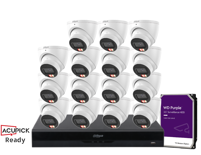 Dahua IPC-HDW3667EM-S-IL-ANZ 6MP AcuPick WizSense CCTV Kit – Up to 16 Cameras with 16CH Recorder, 8MP NVR & HDD | Smart Dual-Light Surveillance System