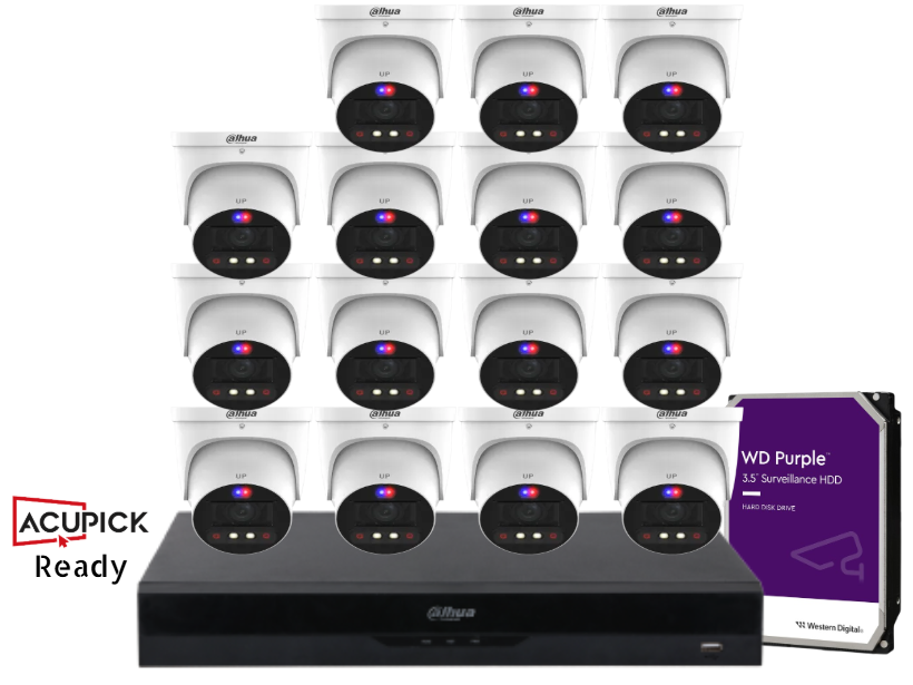 Dahua AcuPick Ready 8MP TiOC PRO Turret CCTV Kit – DH-IPC-HDW3849H-ZAS-PV-ANZ-S2 | 4/8/16 Cameras + 16CH NVR + HDD | AI Smart Surveillance System
