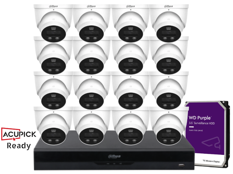 Dahua AcuPick Ready 8MP Starlight CCTV Kit – DH-IPC-HDW3867EM-S-IL-ANZ | 4/8/16 Fixed Turret Cameras + 16CH AI NVR + HDD | Advanced WizSense IP Surveillance System