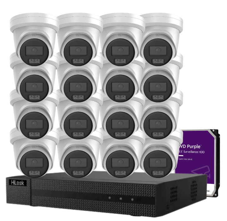 HiLook IPC-T581H-MU 4K Hi-Color CCTV Kit with 16-Channel PoE NVR + HDD | Up to 16 Cameras | SKU: IPC-T581H-MU-16KIT
