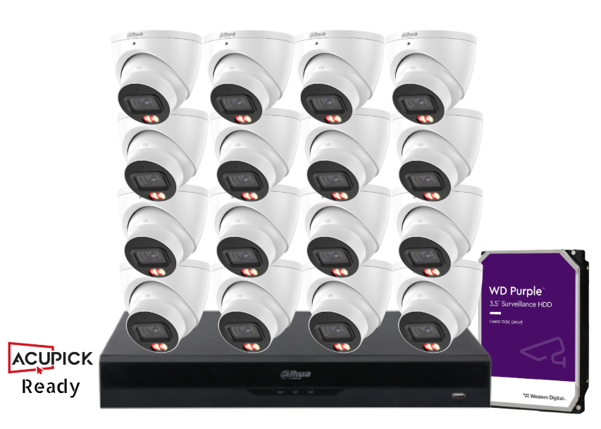 Dahua IPC-HDW3667EM-S-IL-ANZ 6MP AcuPick WizSense CCTV Kit – Up to 16 Cameras with 16CH Recorder, 8MP NVR & HDD | Smart Dual-Light Surveillance System