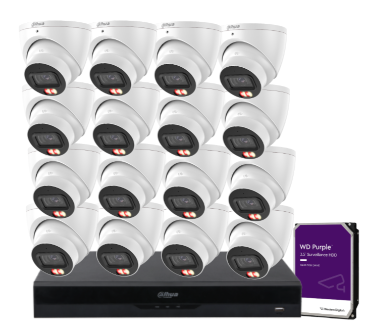 Dahua 16-Camera 6MP CCTV Kit with 16-Channel AI PoE NVR Dual HDD Sup