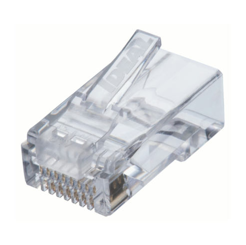 IDEAL 85-377J CAT6 Feed-Thru RJ45 Modular Connectors – 8P8C, UTP, 100-Pack, Clear Plastic for Simplified Termination