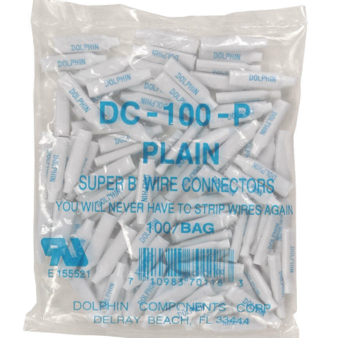 DOLPHIN Super B Connector – White, No Sealant (100 Pack) – SKU: DPHDC-100-P