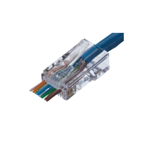 IDEAL CAT5e Feed-Thru RJ45 Connectors – 100 Pack | Clear, UTP, 8P8C, Plastic, High-Performance Modular Plug