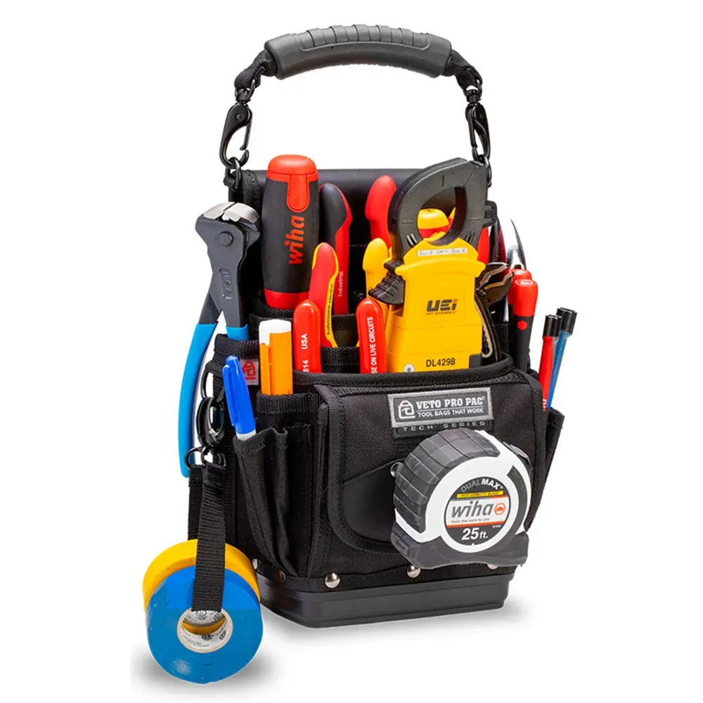 VETO PRO PAC TP4B Tech Series Tool Pouch – Hard Bottom, Open Style, 20 Pockets | Part Number: VETO TECH TP4B