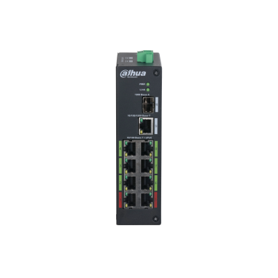 DAHUA DH-LR2110-8ET-120-V2 8PORT ( 10P) SWITCH 8X POE 120W POE BUDGET 2X POE+/ HI-POE/ POE++ PLUS 1X 1G SFP/ FIBRE PORT 1X1G UPLINK L2 UNMANAGED 54VDC