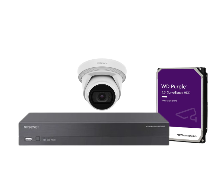 Hanwha Wisenet 5MP CCTV Kit with 4 Cameras and 4-Channel Recorder (HAN-ANE-L8082R-4KIT) - CCTV Importers
