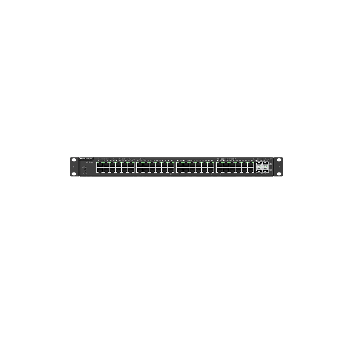 RG-NBS3100-48GT4SFP-P 52-Port Gigabit Layer 2 Cloud Managed PoE Switch – 48 PoE+ Ports, 4 SFP Uplinks, 370W, Enterprise-Cla