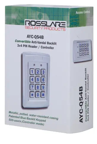 Rosslare AYC-Q54B Convertible Weather & Vandal-Resistant Keypad with backlight