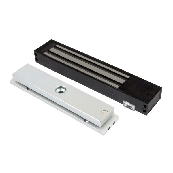 LOX EM3500M-BLK Single Door Monitored Electro Magnetic Lock – 280kg Holding Force, LSS & DSS Sensors, LED Status, Black Anodised, CE/RCM, Fire Rated