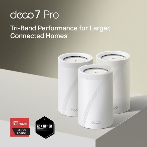 TP-Link Deco BE68 (3-Pack) BE14000 Tri-Band Whole Home Mesh Wi-Fi 7 System with 10GbE, 2.5GbE, 6GHz Band and HomeShield - CCTV Importers