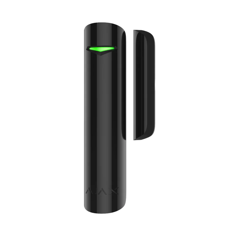 Ajax DoorProtect Jeweller wireless door and window opening detector with magnetic reed switch sensor in white or black.