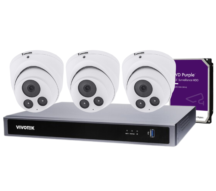 Vivotek IT9380-H 5MP CCTV Kit with 4 Cameras + 8-Channel AI NVR & HDD – Complete Surveillance Solution