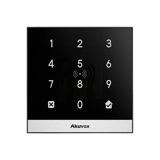 Akuvox A02 Smart IP Access Control Terminal – RFID, NFC & PIN Access, Touch Keypad, Outdoor Rated IP65/IK07, Cloud & ACMS Compatible