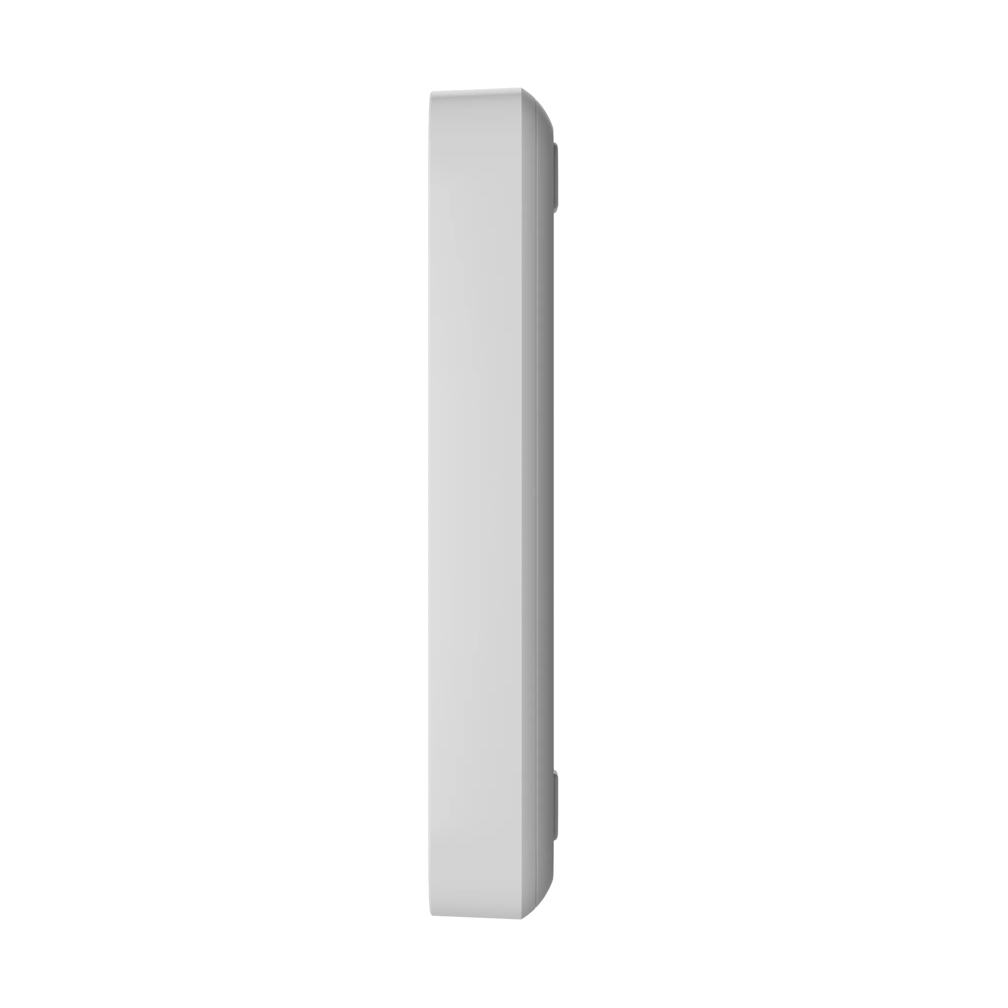 White AJAX KeyPad TouchScreen wireless alarm keypad for security systems, featuring a sleek 3D display and modern design.