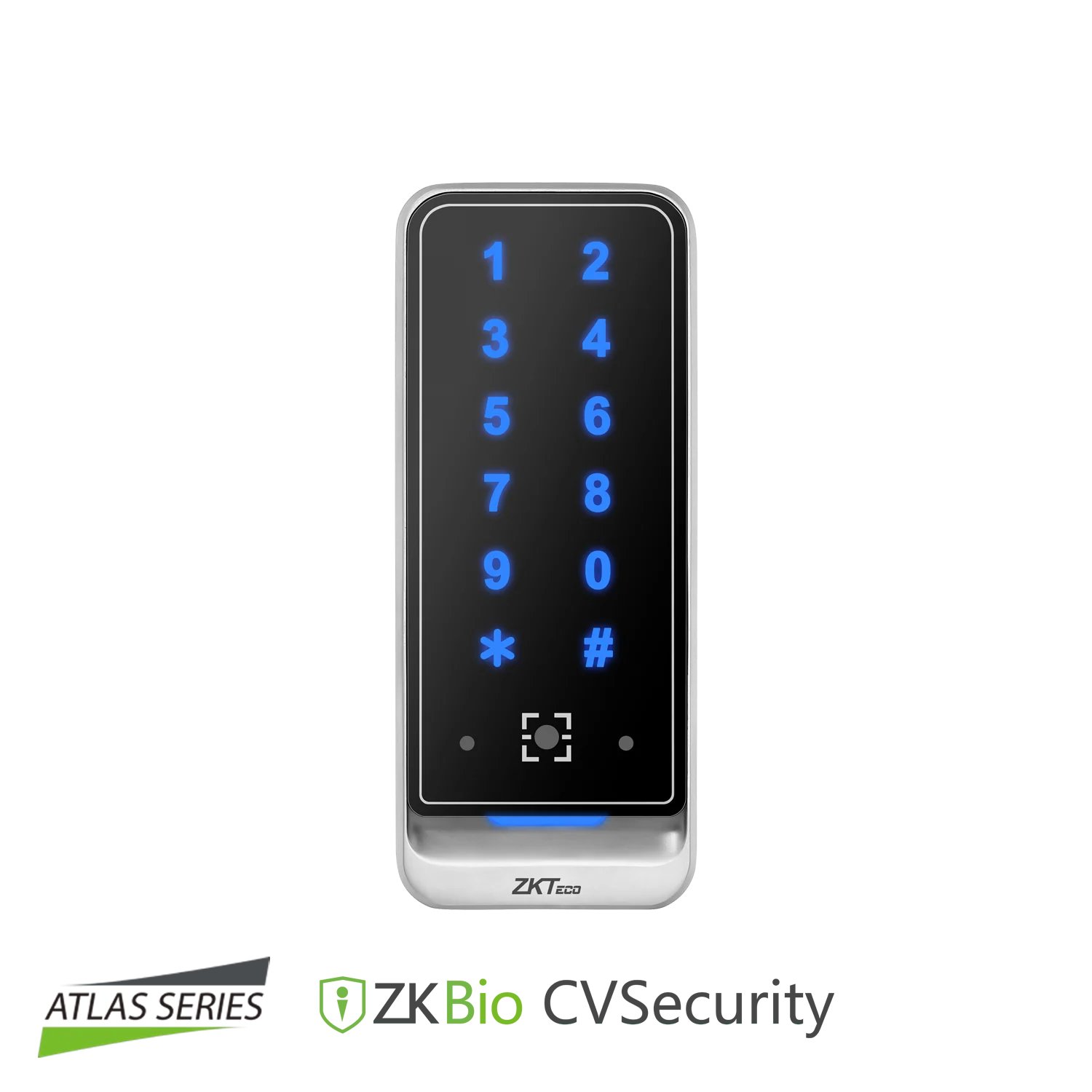 ZKTeco QR600-VK keycard and QR code reader with keypad, designed for secure access control and multi-format card reading.