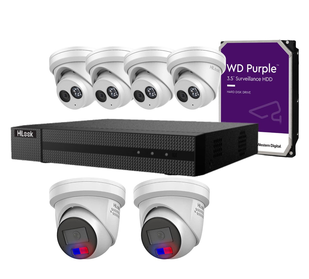 HiLook (6MP) 6 Cameras + 8CH NVR Kit CCTV With ColorVu (IPC-T261H-MU) (IPC-T269H-MU_SL)