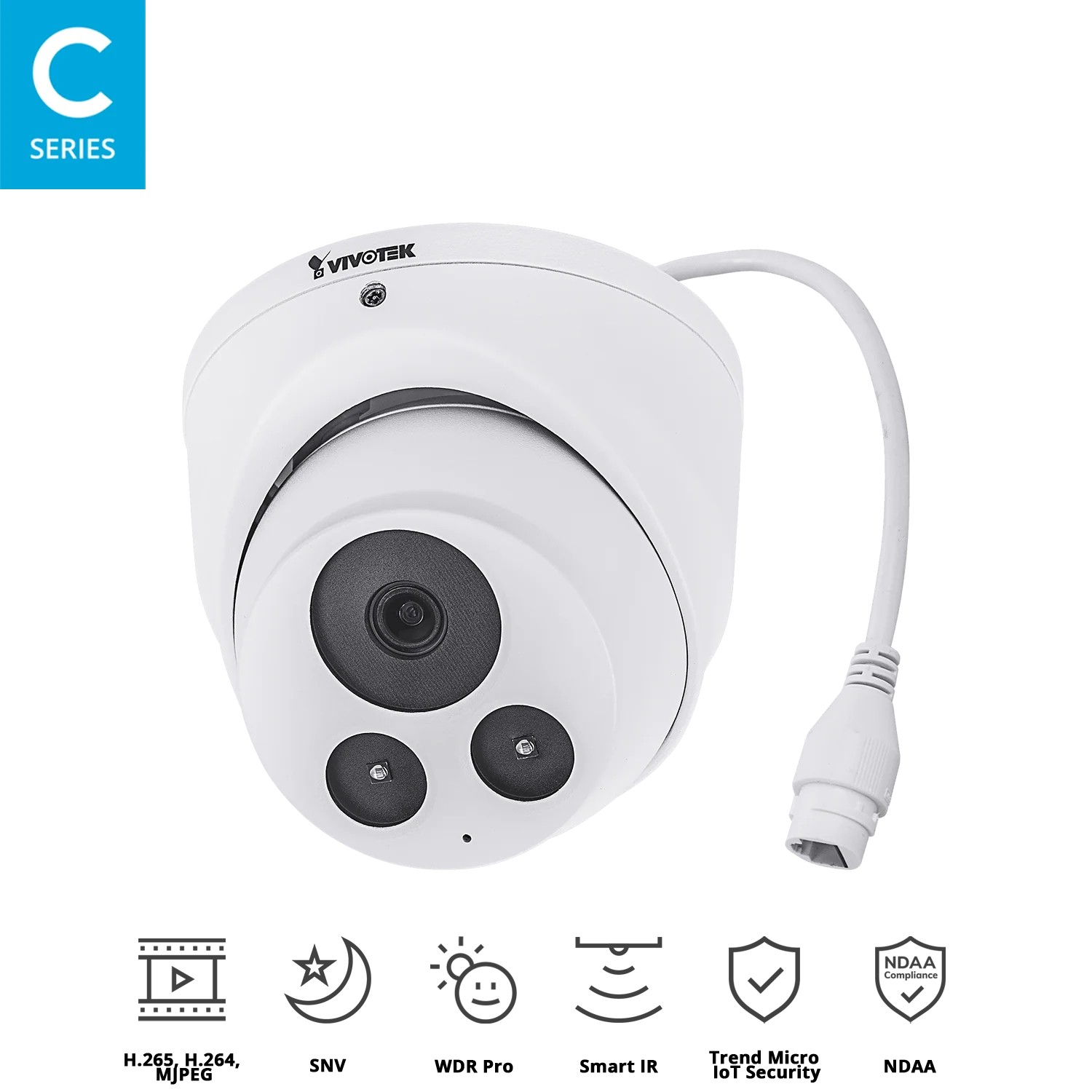 VIVOTEK IT9380-H 2.8mm 5MP Fixed Turret IP Camera – H.265, WDR Pro, 30M IR, IP66, IK10, Trend Micro Security