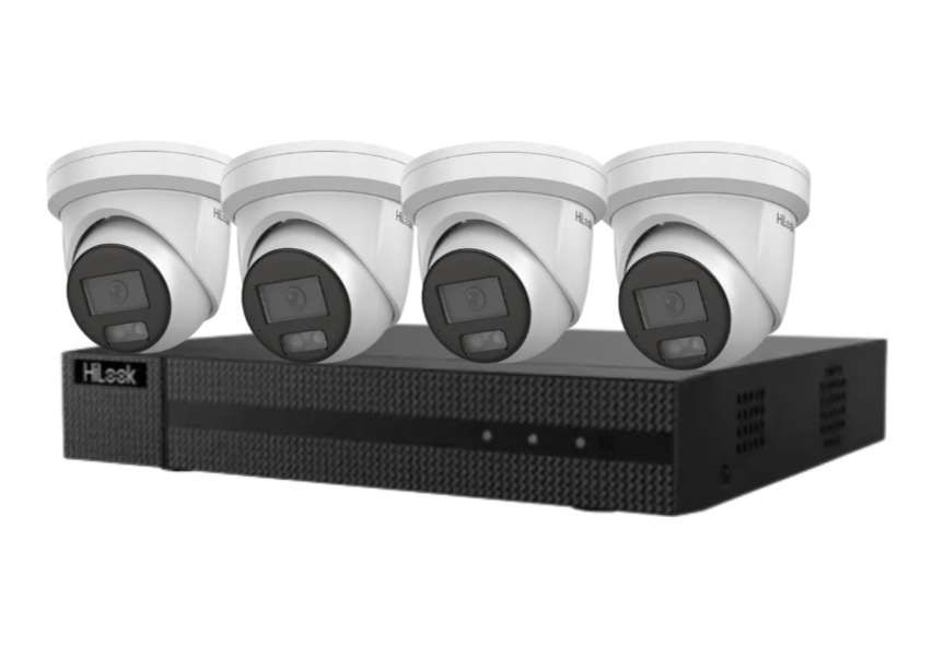 HiLook up-to 4x 6MP AI CCTV Kit with 4-Channel 4K PoE NVR and HDD – IPC-T361H-MU-AUS + HL-NVR-104MH-C/4P(B)
