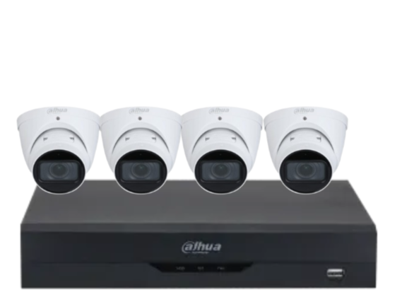 Dahua x4 4MP AI CCTV Kit with 4-Channel WizSense NVR, Vari-Focal Eyeball Cameras + HDD – IPC-HDW3441T-ZAS + DHI-NVR4104HS-P-AI/ANZ