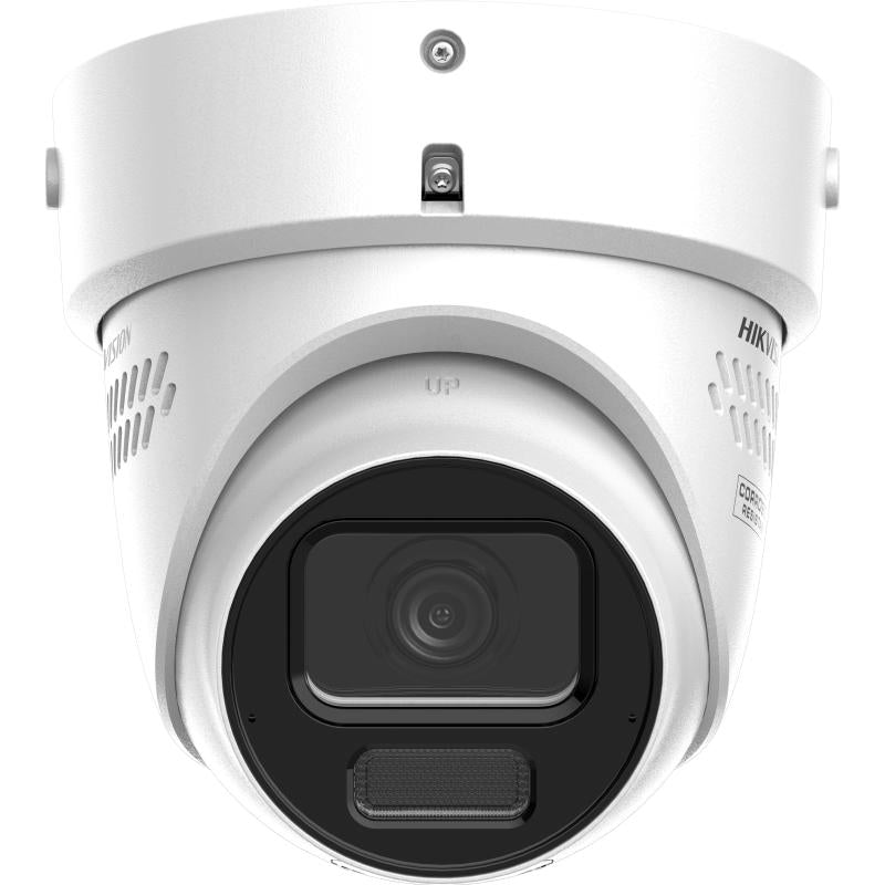 Hikvision DS-2CD3H66G3-LIZSU(Y)/SL 6MP motorized turret CCTV camera with dual illumination, strobe light, AI detection, and weatherproof IP67