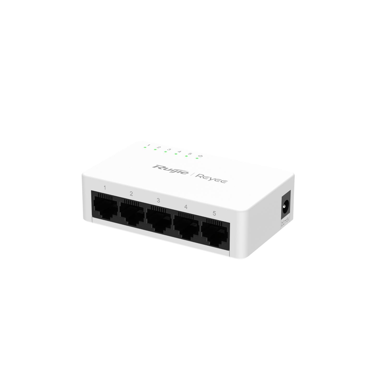 RG-ES05F 5-Port 10/100 Mbps Unmanaged Non-PoE Switch – Fanless, Metal/Plastic Casing, Home & Small Office Network