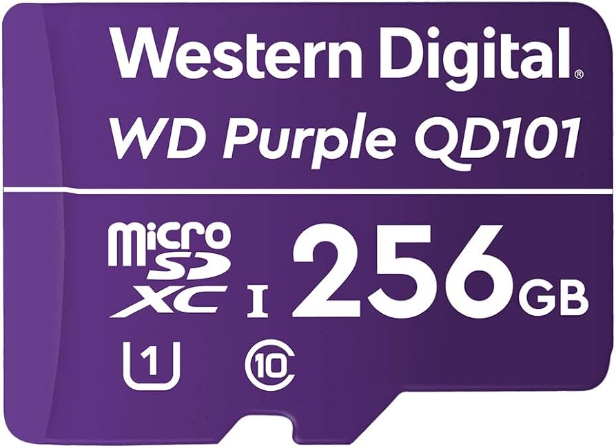 WESTERN DIGITAL, Purple Surveillance 256GB MicroSD Surveillance SD Card