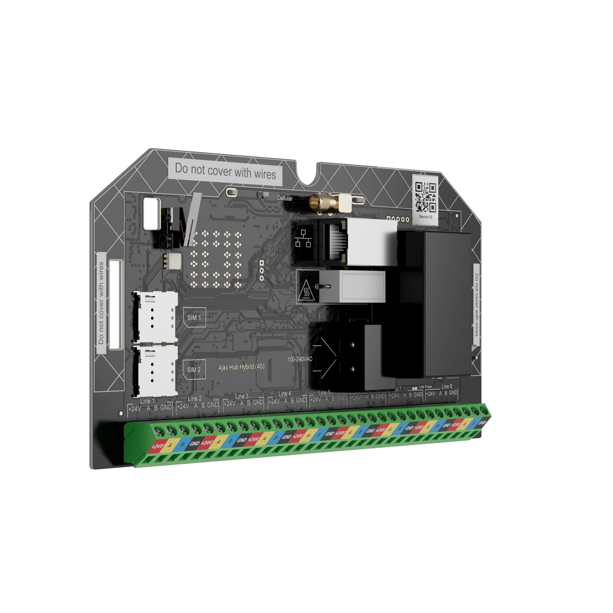 AJAX Superior Fibra Hub Hybrid (4G) Without Casing White Hybrid Security Control Panel for Case D – AJAX#124108 - CCTV Importers