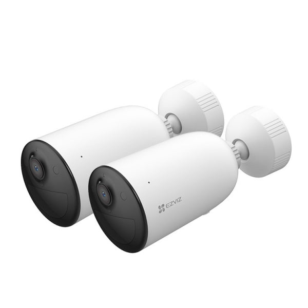 EZVIZ CB3 AOV Version 2K Type-C smart home battery camera mounted outdoors with lens and mounting bracket visible