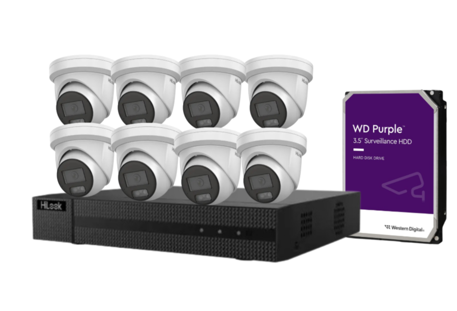 HiLook Up-To x8 6MP CCTV Kit with 8-Channel 4K NVR, IPC-T361H-MU#AUS AI Cameras, Built-In Microphone & HDD – Complete Surveillance Solution
