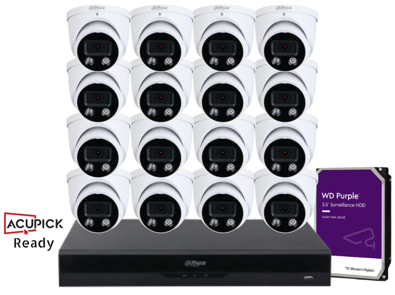 Dahua 6MP TiOC 3.0 AI AcuPick CCTV Kit – 16 Channel NVR upto x4 - x16 Cameras + HDD – Full-Color, Active Deterrence – SKU: DH-IPC-HDW3649H-AS-PV-ANZ-S2